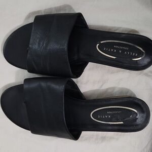 KELLY & KATIE, Black Slide Sandals